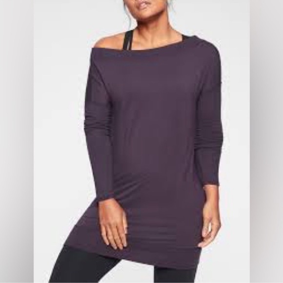 Athleta Dresses & Skirts - ATHLETA STUDIO BARRE SWEATSHIRT DRESS // REGAL PLUM